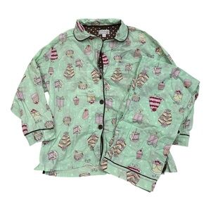 PJ Salvage Mint Green 2pc Pastry Pattern Cotton PJs - Size XL